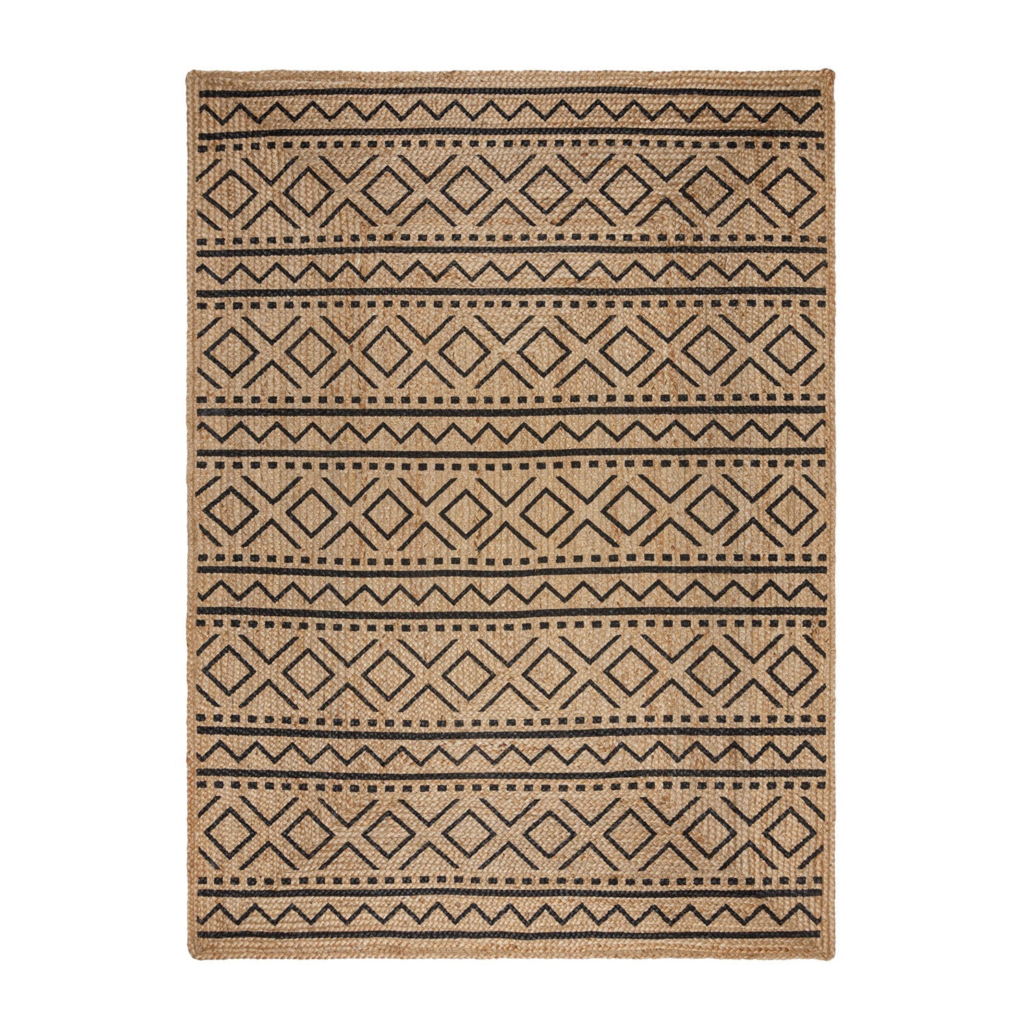 Jute floor rug - Lucio Geo Natural