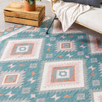 Bohemian Outdoor Rug - Vedra Aztec Blue