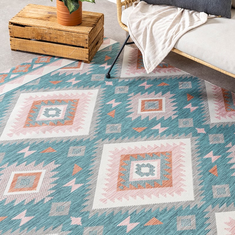 Bohemian Outdoor Rug - Vedra Aztec Blue