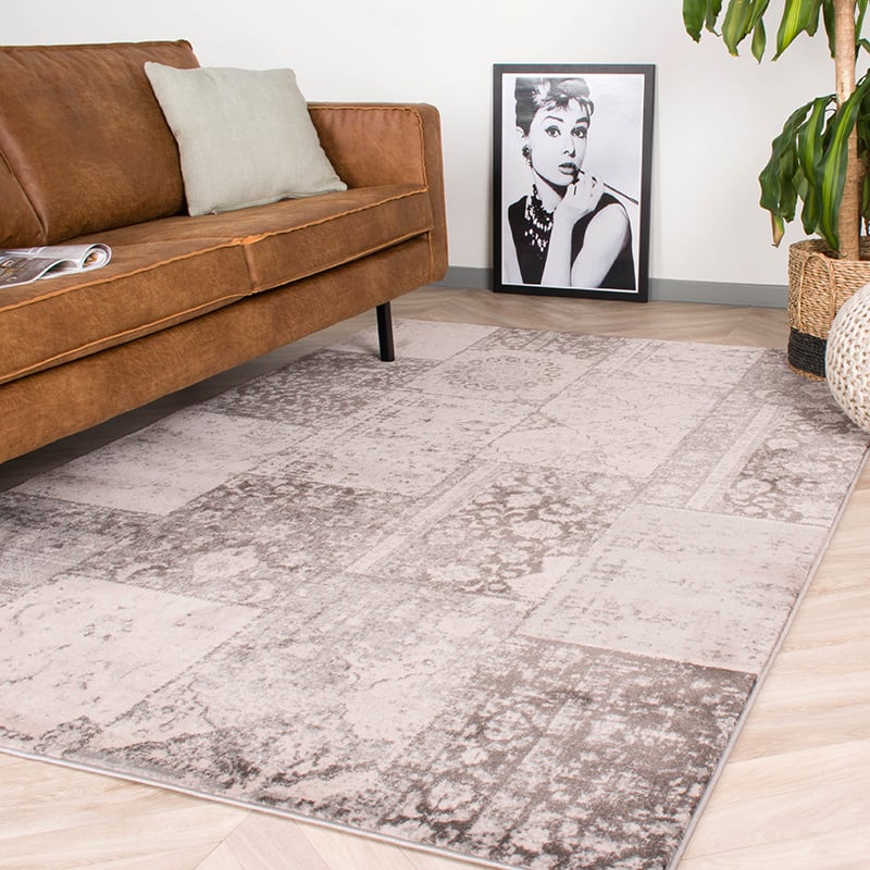 Patchwork Rug - Deep Taupe/Grey
