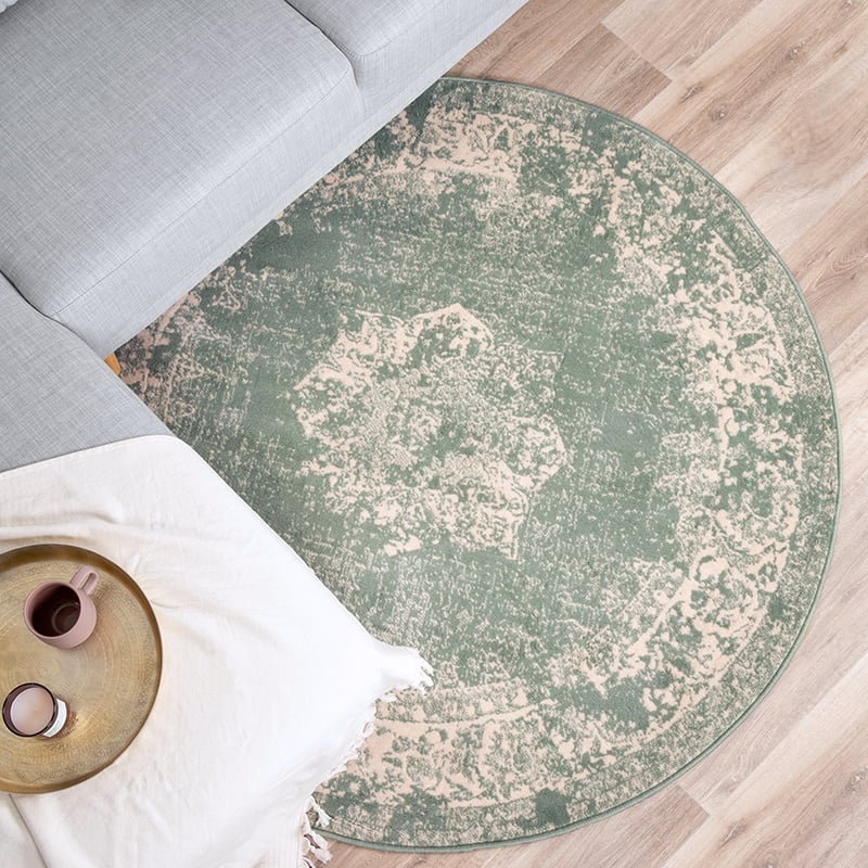 Round Vintage Rug - Wonder Green