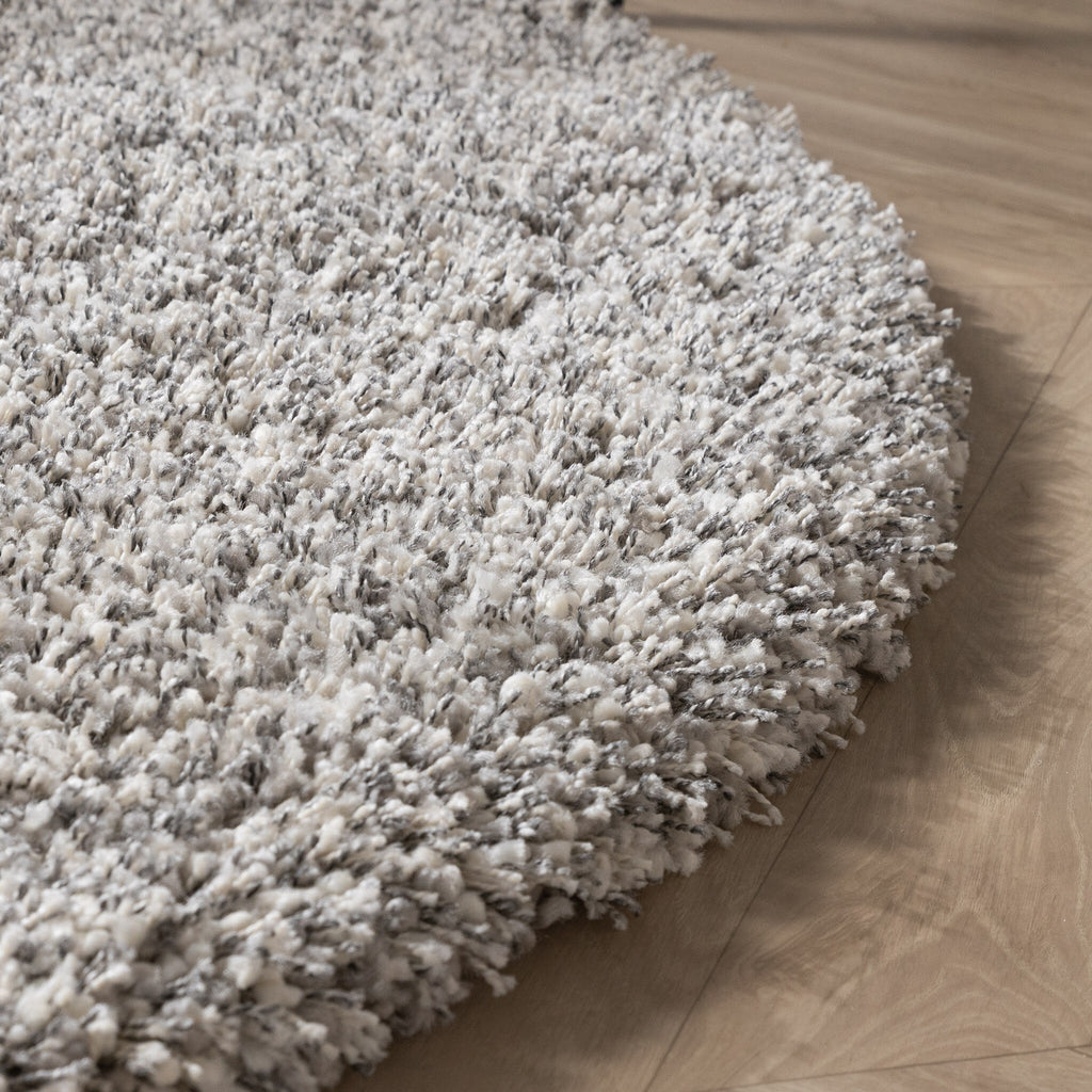 Round shaggy rug - Yves Light Grey
