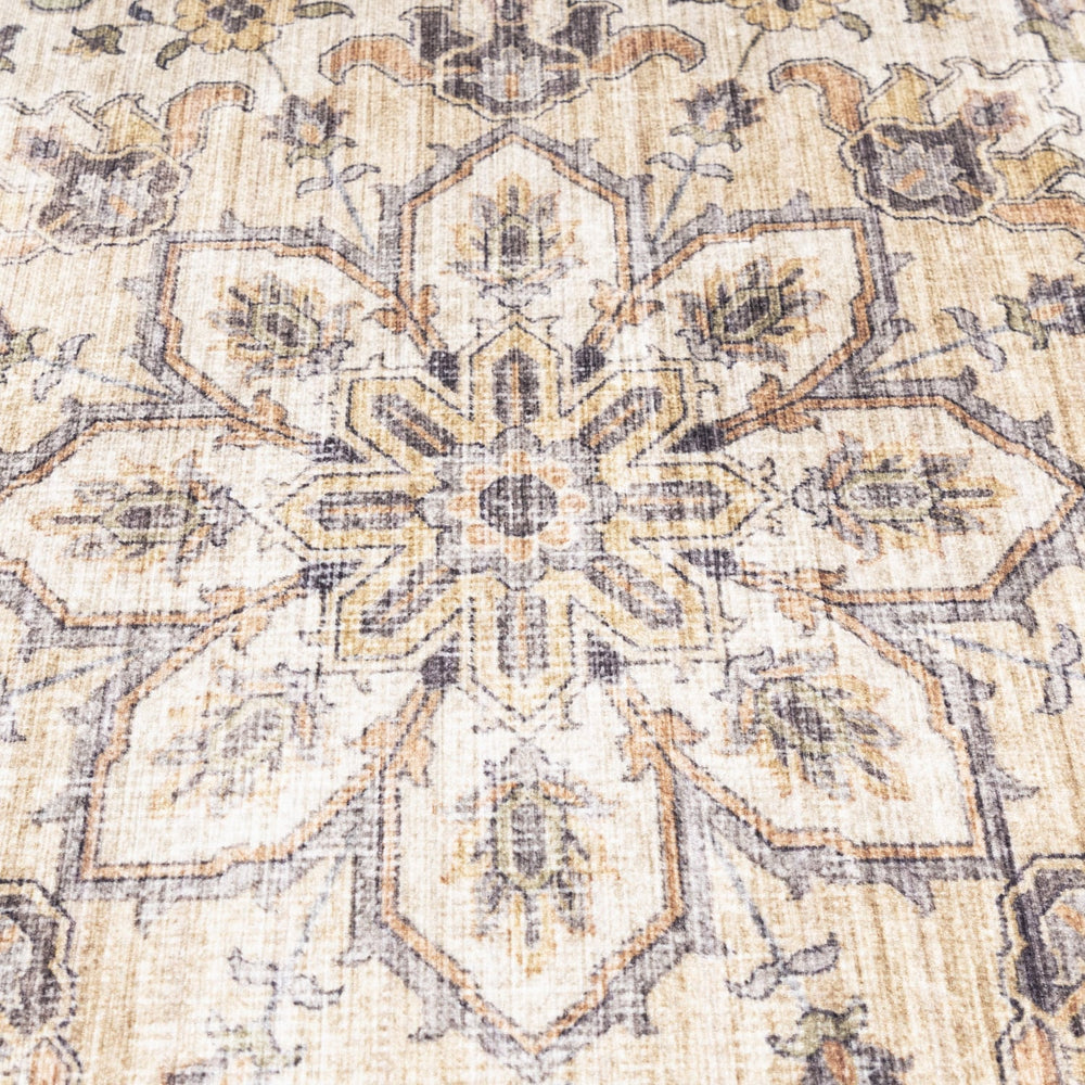 Round Vintage Outdoor Rug - Santo Medallion Green