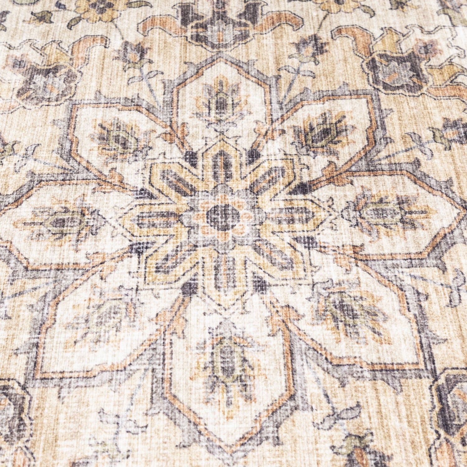 Round Vintage Outdoor Rug - Santo Medallion Green