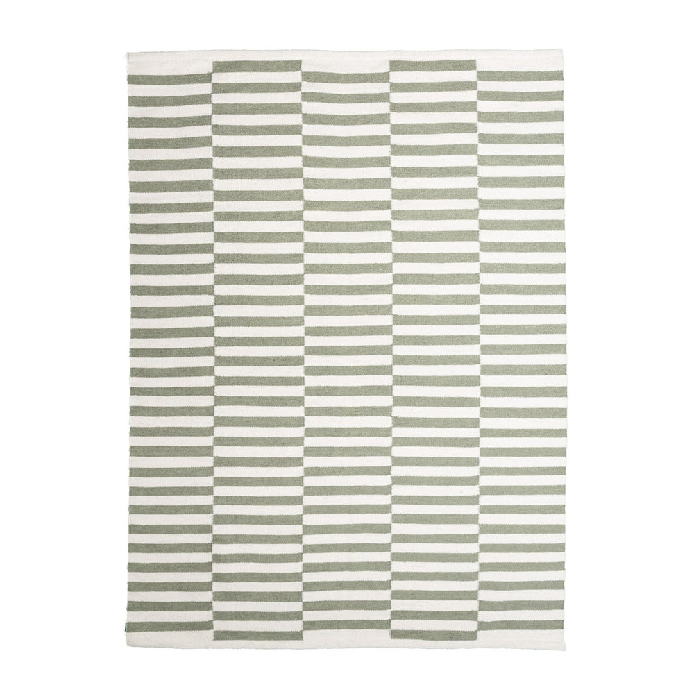 Striped Modern Rug - Dazzle Blocks Green/White