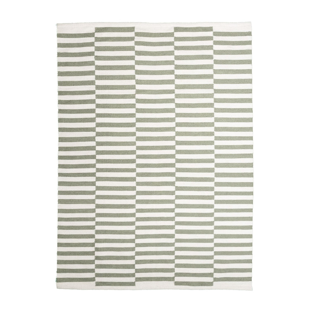 Striped Modern Rug - Dazzle Blocks Green/White