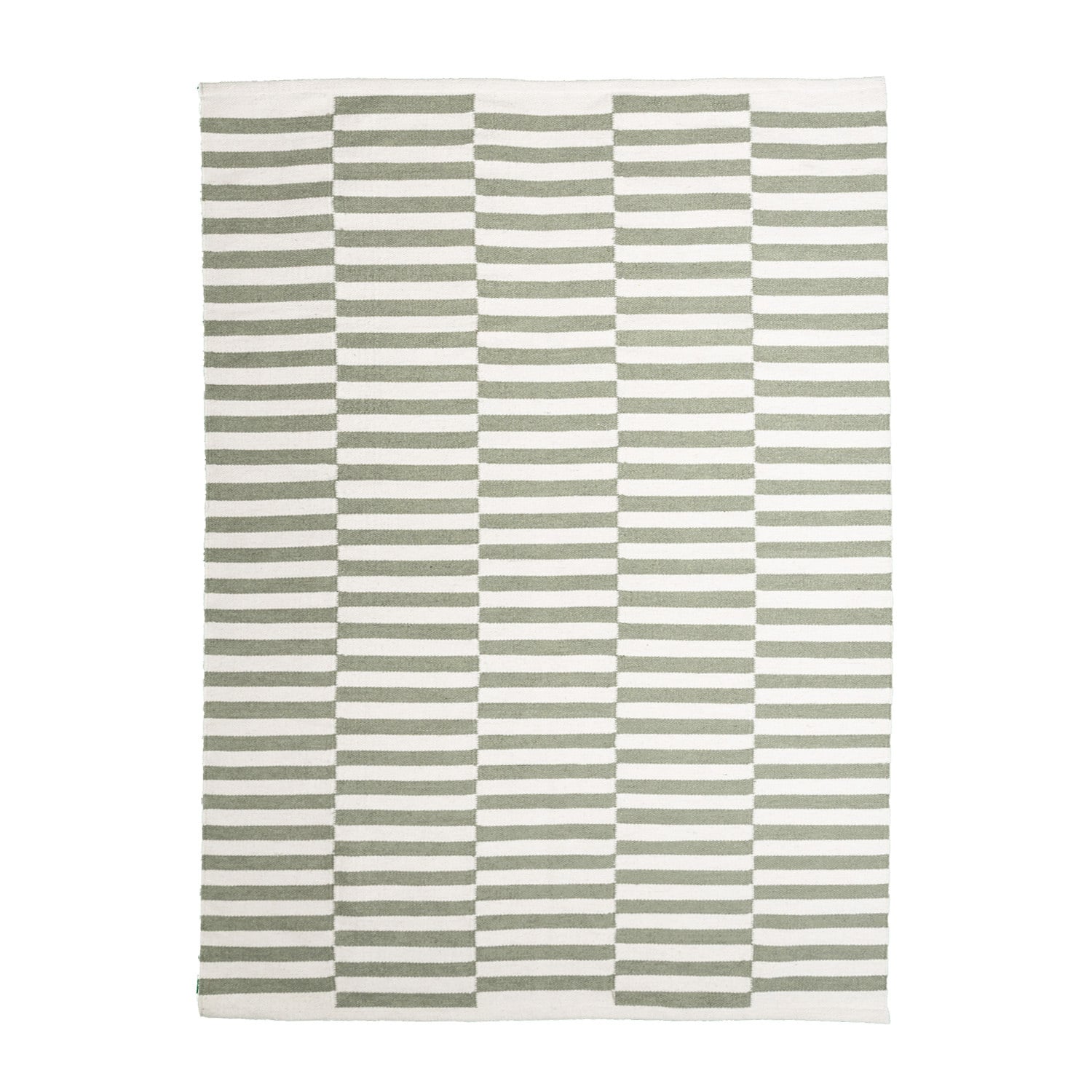 Striped Modern Rug - Dazzle Blocks Green/White