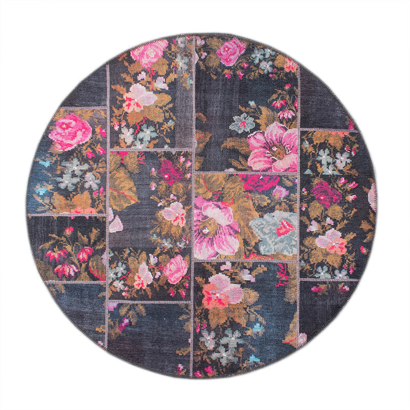Round Rose Kilim Rug - Rosa Pink