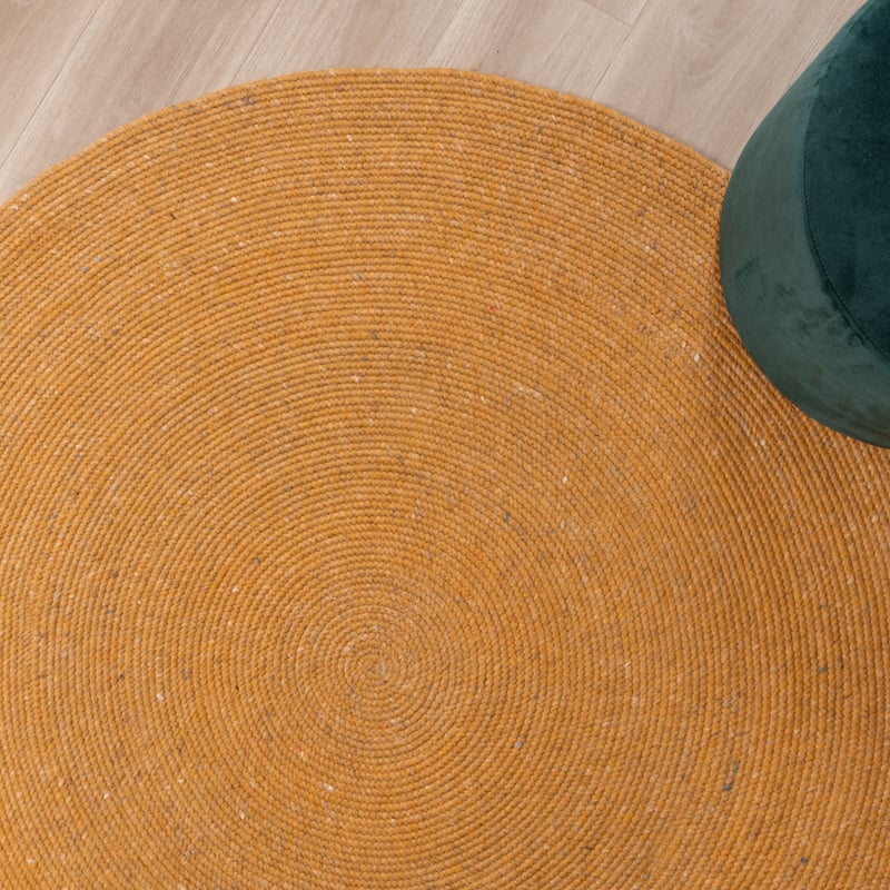 Round Wool Rug - Wise Yellow