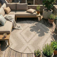 Round Jute Outdoor Rug - Atlas Diamond Brown/Cream