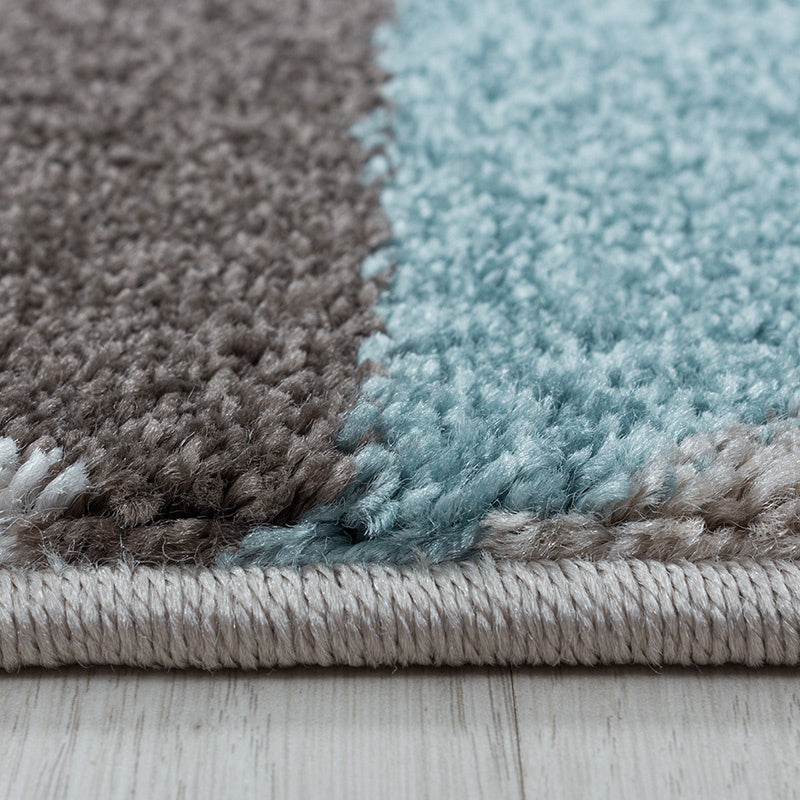 Retro floor rug - Stencil Box Blue/Brown