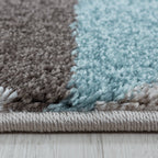 Retro floor rug - Stencil Box Blue/Brown