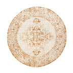 Round Vintage Rug - Spring Ethnic Cream/Terra
