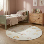 Round Washable Kids Rug - Evi Rainbow Multicolour