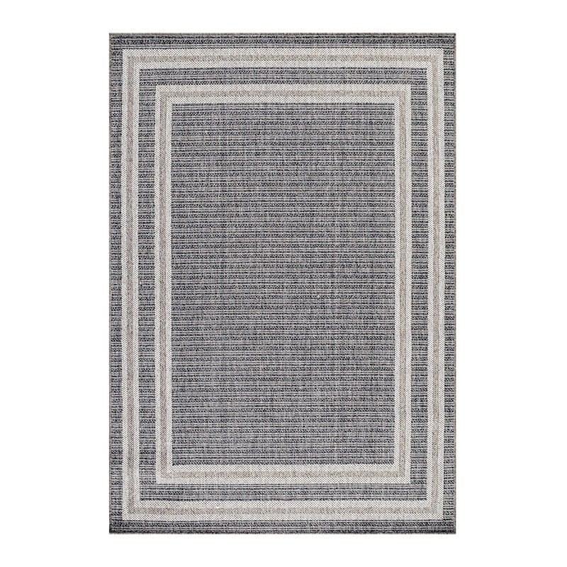 Jute Outdoor Rug - Aruba Double-Edge Grey