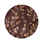 Round washable rug - Misty Floral Brown