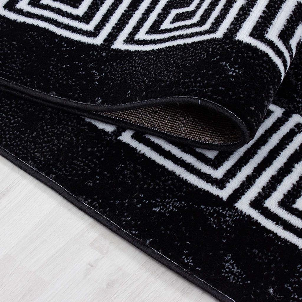 Modern Floor Rug - Plus Black 8009