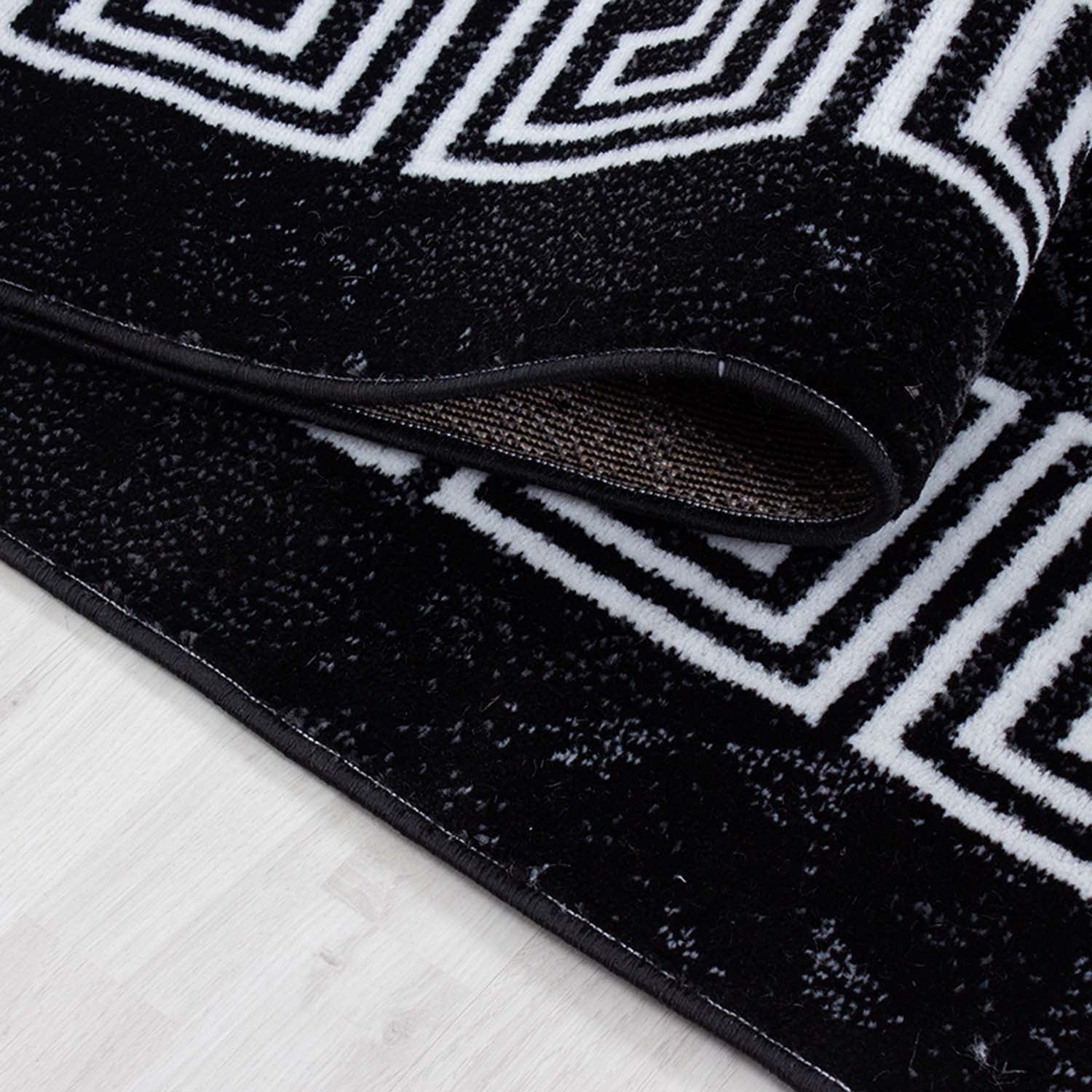 Modern Floor Rug - Plus Black 8009