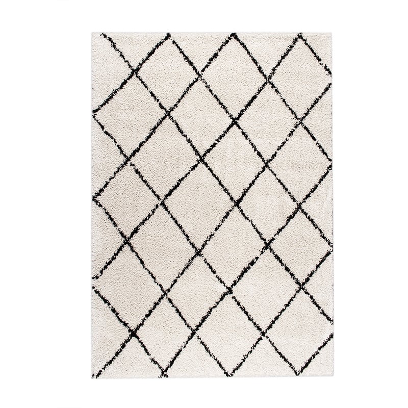High Pile Rug - Grand Lines Cream/Black