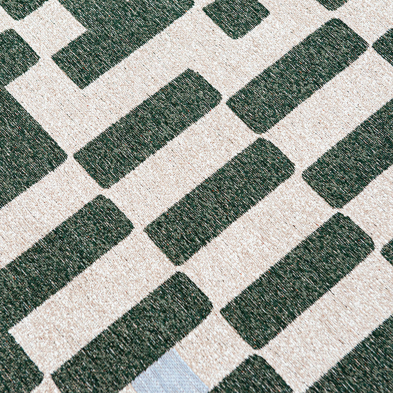 Retro floor rug - Chess Deep Green 9339