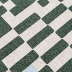 Retro floor rug - Chess Deep Green 9339