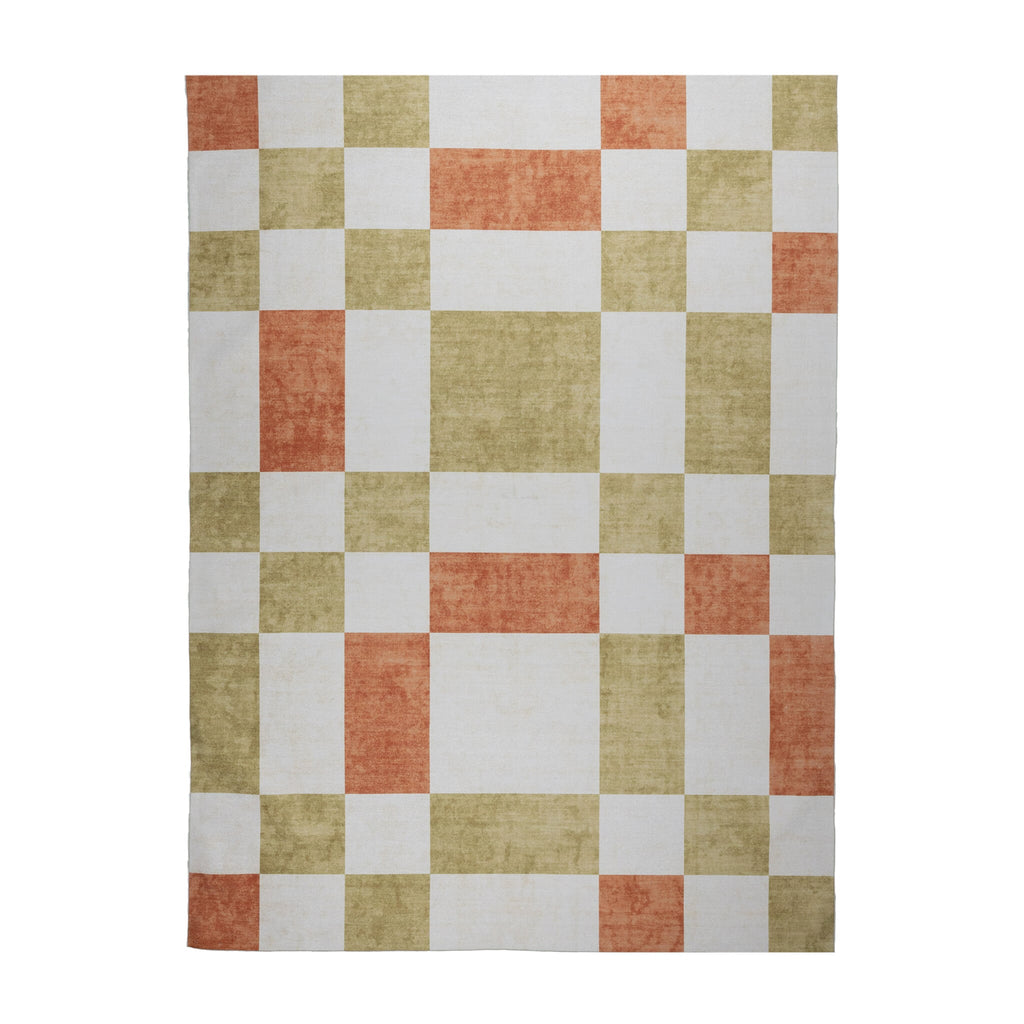 Retro Indoor Outdoor Rug - Pop Cubes Terracotta