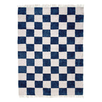 Checkerboard Rug - Blox Fringe Blue