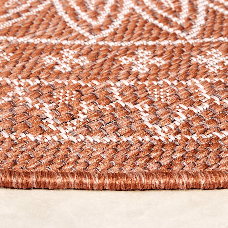 Round Outdoor Rug - Summer Azteca Terra