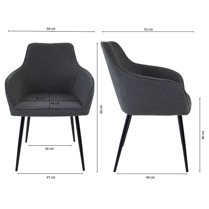 Dining chair - Maud Dark Grey