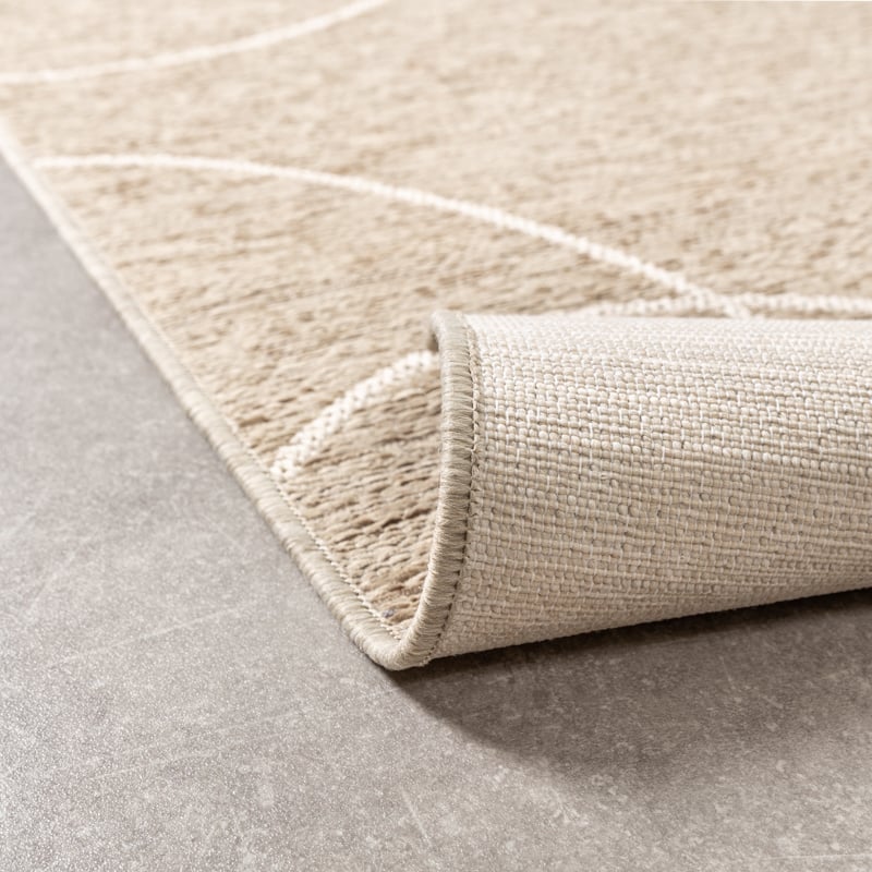 Modern Outdoor Rug - Porto Lines Cream