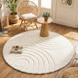 Round High Pile Rug - Carvy Arches Cream