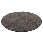 Round high-pile floor rug - Sade Taupe