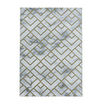 Modern Floor Rug - Marble Pattern Grey/Gold