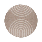 Round Indoor Outdoor Rug - Sierra Arches Beige/Cream