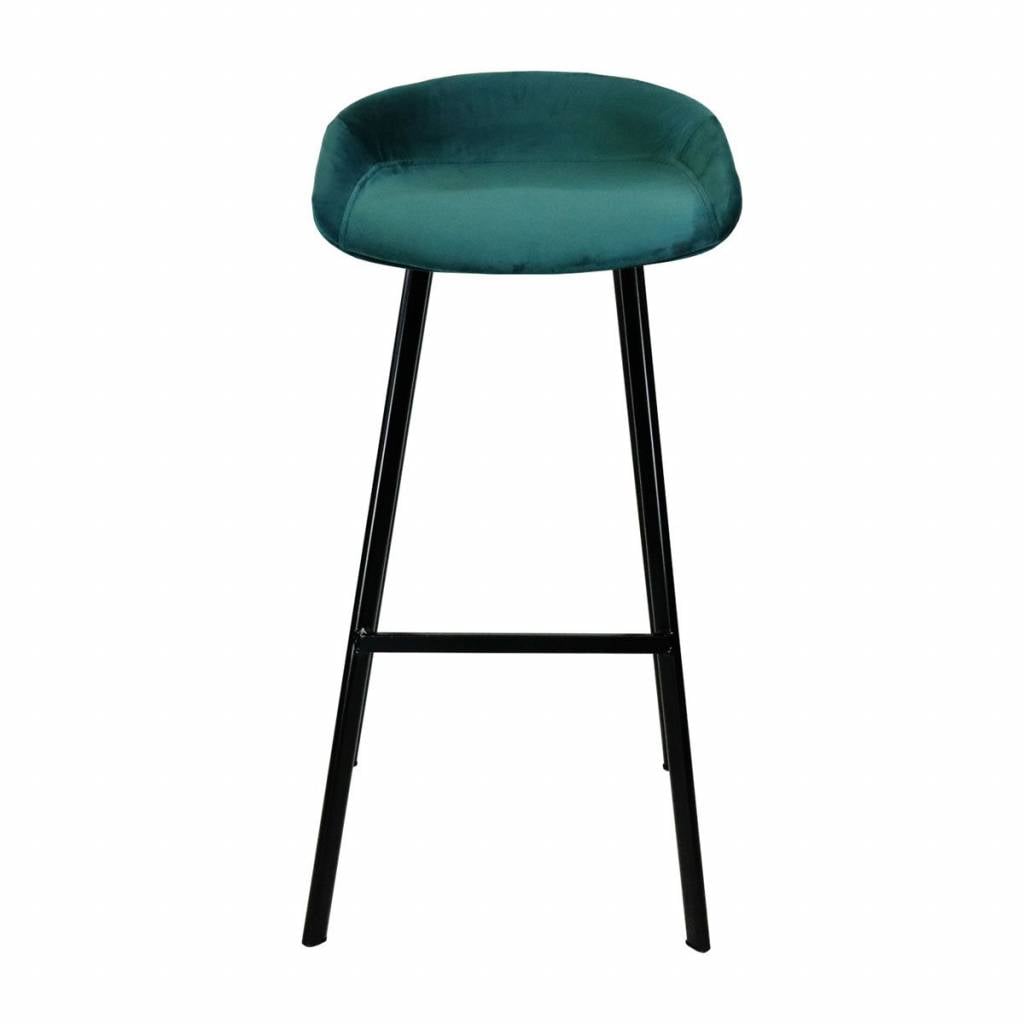Velvet Bar Stool - Blue
