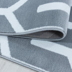 Modern floor rug - Streaky Pattern Grey/White