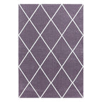 Low-pile floor rug - Smoothly Lines Purple/White
