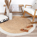 Jute Rug - Fair Round Natural/White