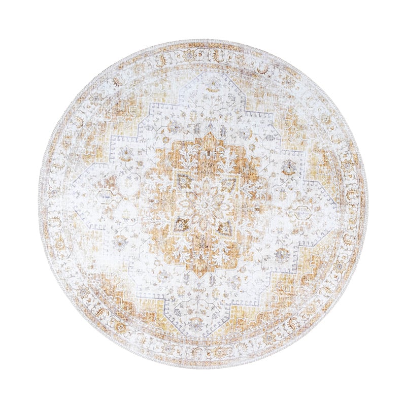 Round Vintage Rug - Lago Yellow