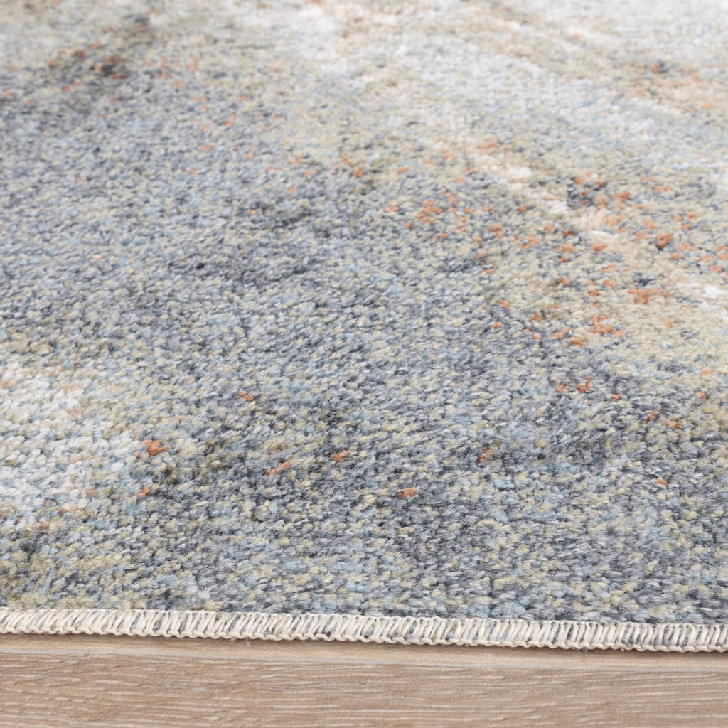 Round washable rug - Misha Lines Cream/Grey