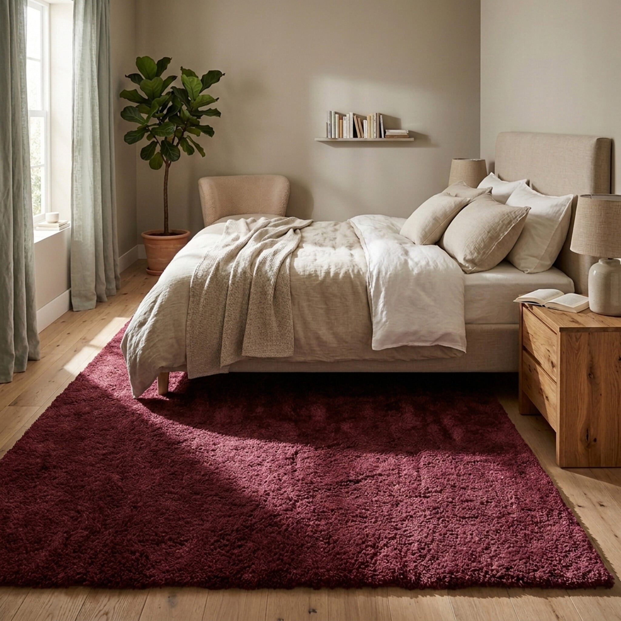 Washable High Pile Rug - Ziggy Red