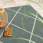 Scandinavian Outdoor Rug - Odin Lines Green