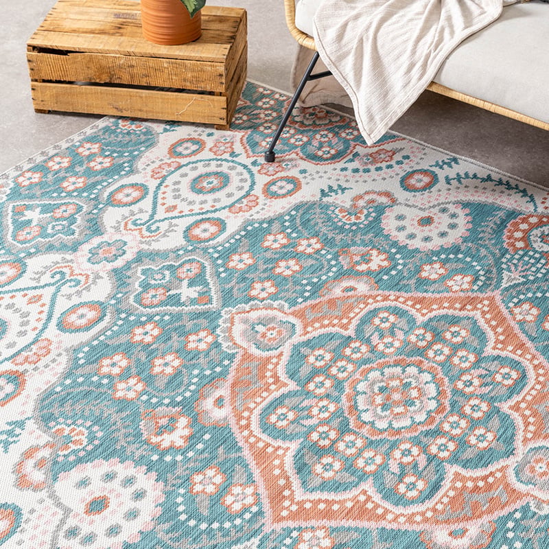 Bohemian Outdoor Rug - Vedra Medallion Blue