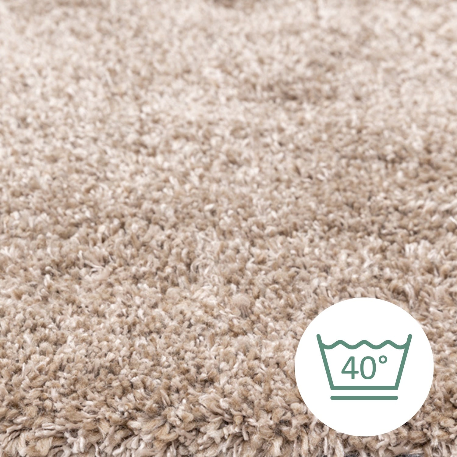 Washable High-Pile Rug - Tidy Taupe