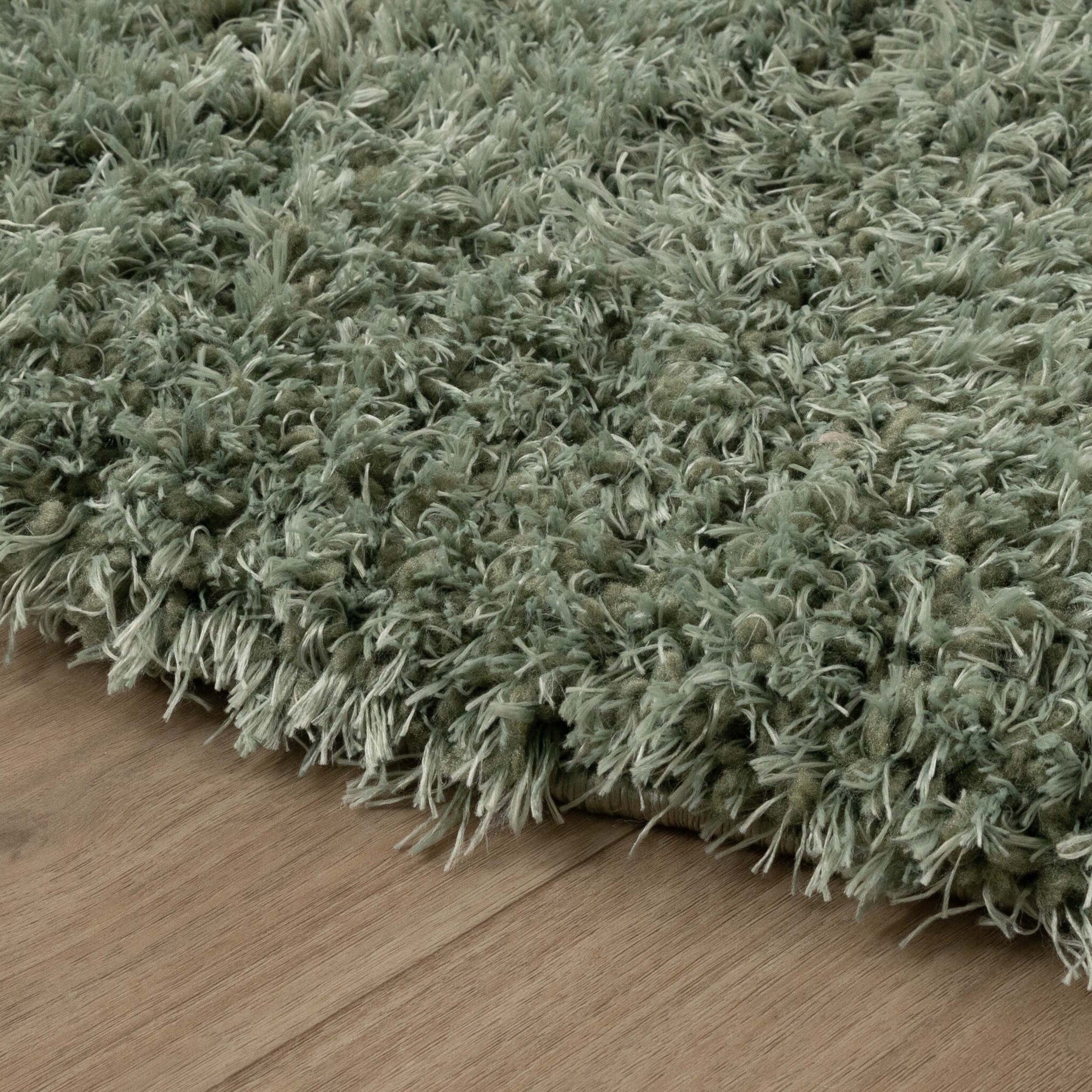 Oval Shaggy Rug - Blaze Green