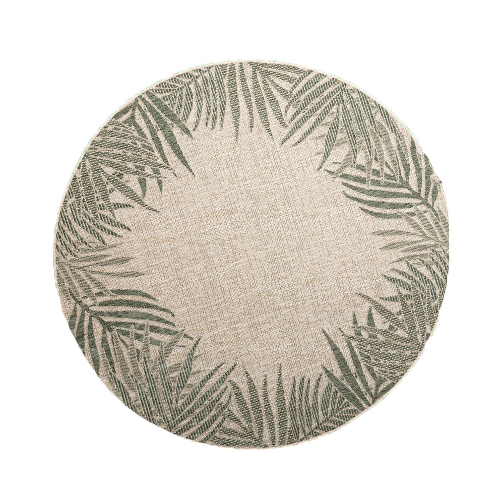 Round Outdoor Rug - Tiga Edge Green