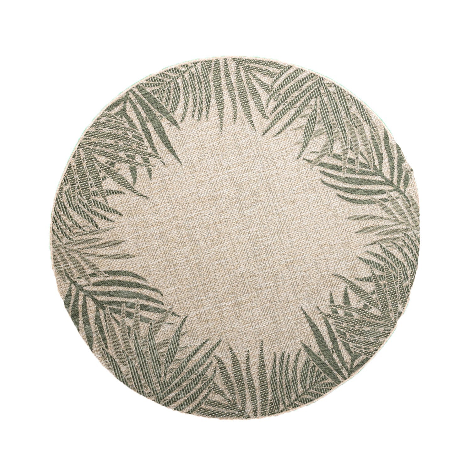 Round Outdoor Rug - Tiga Edge Green