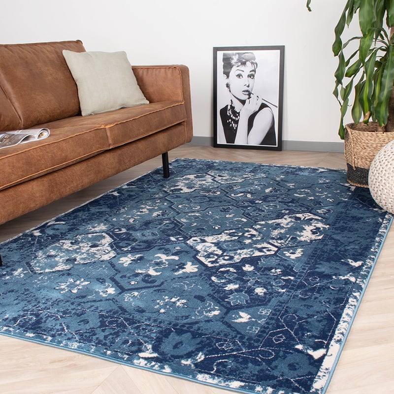 Vintage Rug - Deep Tile  Blue