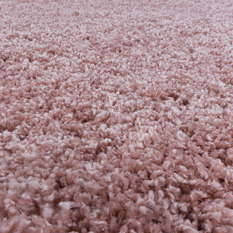 Round high-pile floor rug - Softy Pink