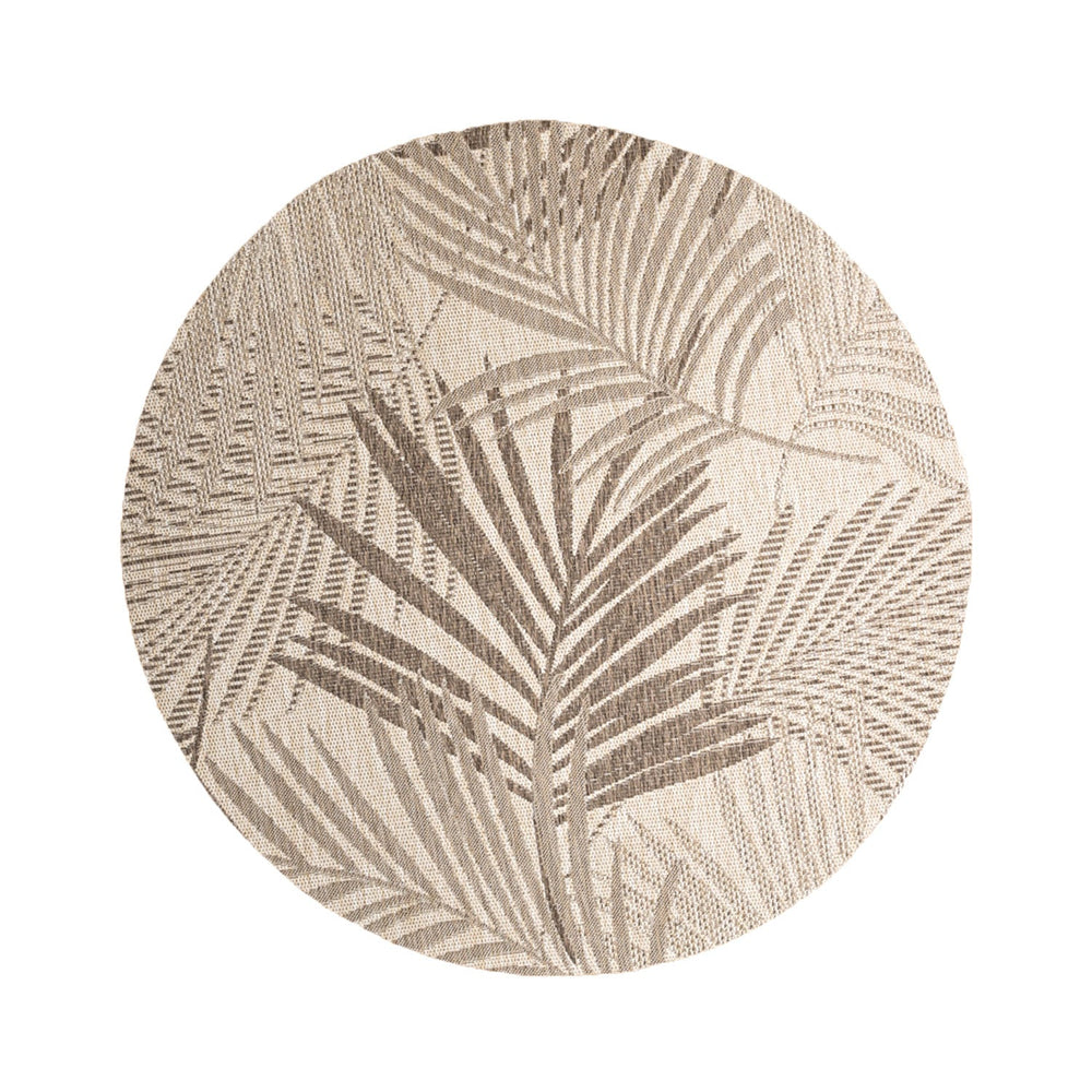 Round Outdoor Rug - Tiga Palm Taupe